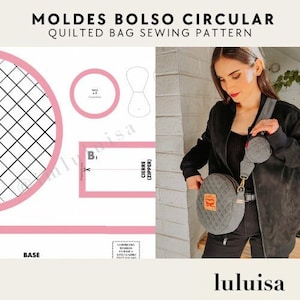 Quilted Round Bag Sewing Pattern - Moldes Para Bolso Circular