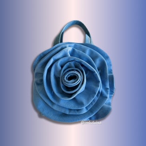 ROSE UPCYCLED JEANS Purse / Jeans Rosette Bag