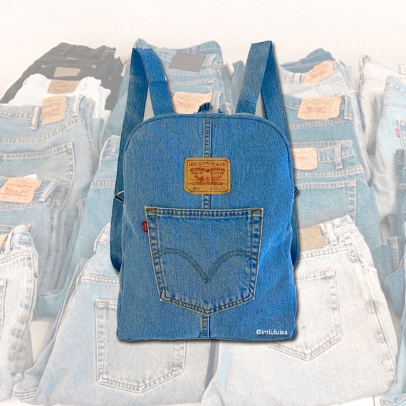 SAC À DOS LEVIS FAIT À LA MAIN / Sac à dos jeans doccasion - Etsy France