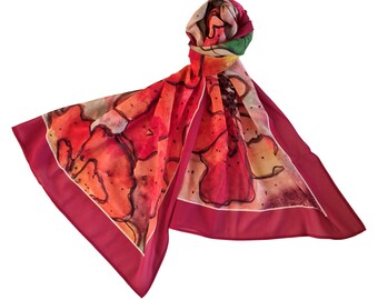 Foulard Custom Flowers Photo Chiffon - votre dessin de fleurs - Cadeau original - foulards personnalisés