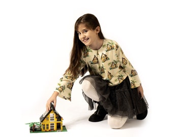 Camicetta a maniche lunghe per bambini personalizzata con foto personalizzata - modello di costruzione. Crea il tuo modello