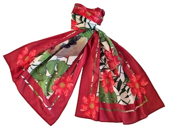 Foulard Photo Personnalisé en Mousseline avec la photo de votre Perroquet - Cadeau original - Foulards personnalisés