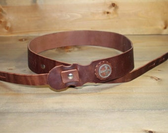 Custom Handcrafted Leather Guitar Strap - Concho Main Strap