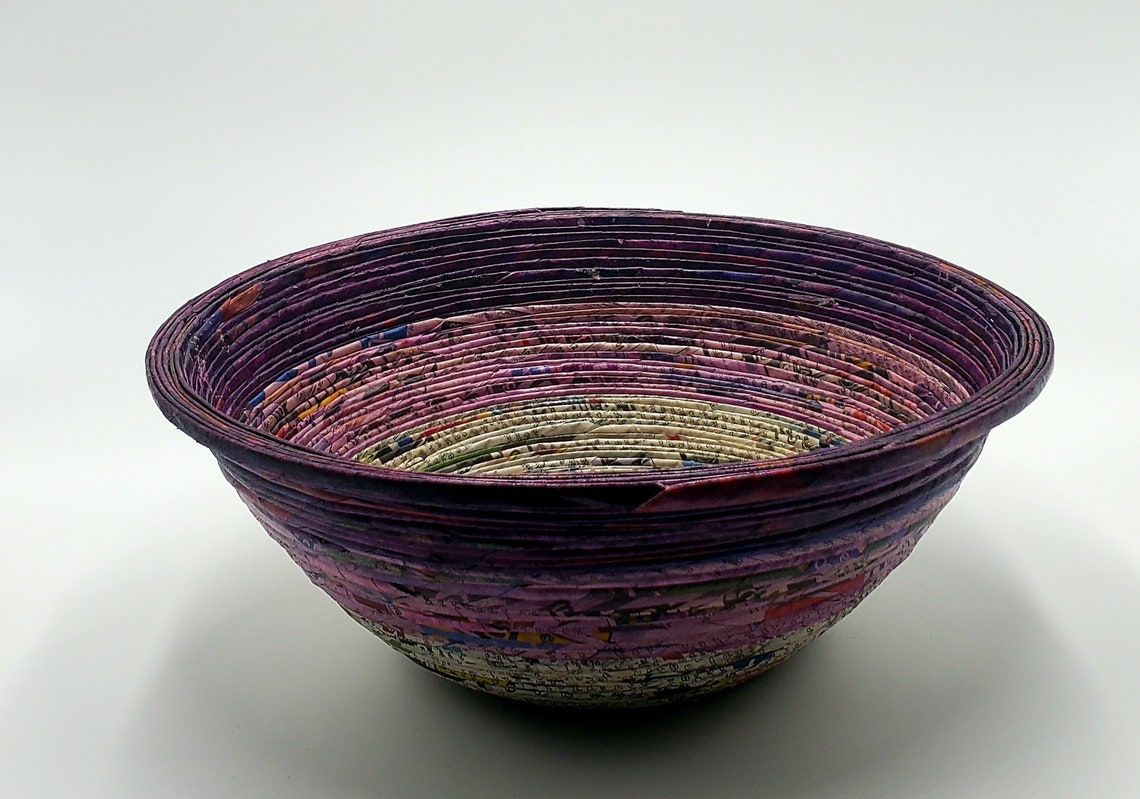 Bowls Recycled Newspaper Bowls Round Large Etsy