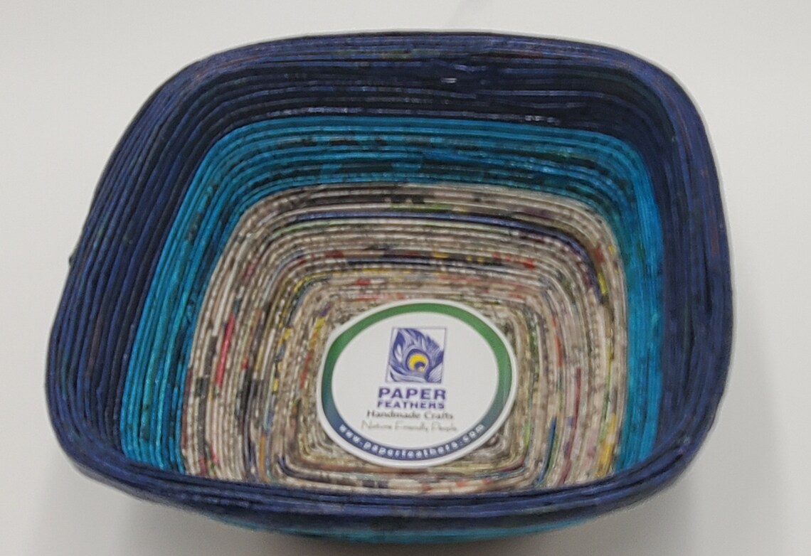 Bowls Recycled Newspaper Bowls Square Small Etsy