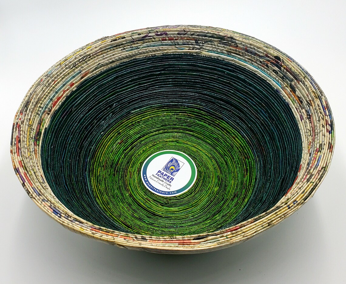 Bowls Recycled Newspaper Bowls Round Large Etsy