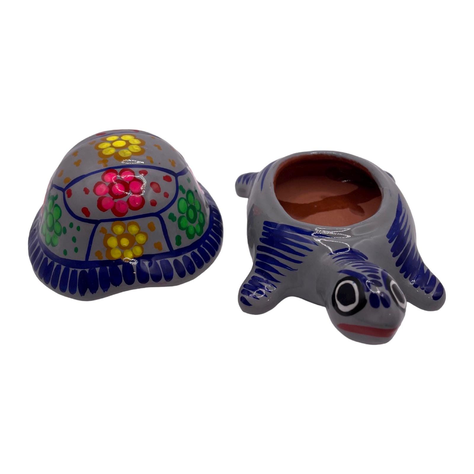 ヴィンテージのメキシコの手描きのカラフルなカメの小物入れ - Etsy 日本