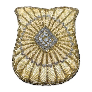Vintage Elegant Gold Embellished Rhinestone Beaded Ornate Evening Clutch Purse