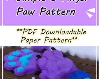 Simple 5 finger Paw Pattern for Fursuits and Cosplay Digital Download