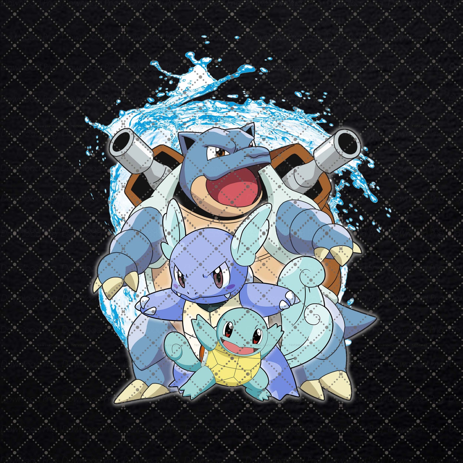 Squirtle Wartortle Blastoise Pokemon Evolution svg Water | Etsy