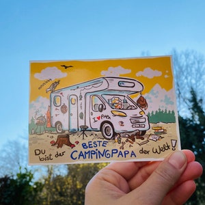 Camping Postkarte Vatertag