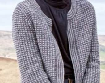 Ladies Vintage Knitting Pattern ~ Womens Chic Jacket ~ 32-50" ~ PDF Instant Download