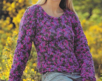 PDF Knitting Pattern for Womens Sweater • 32-44"/81-112cms • Instant Download • Stylecraft Alpine Ladies Vintage Jumper Pattern 8140