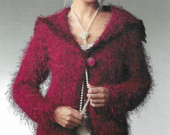 Womens Jacket Knitting Pattern • 32-42" • V Neck Cardigan • PDF Download • Sassy Chunky 8052