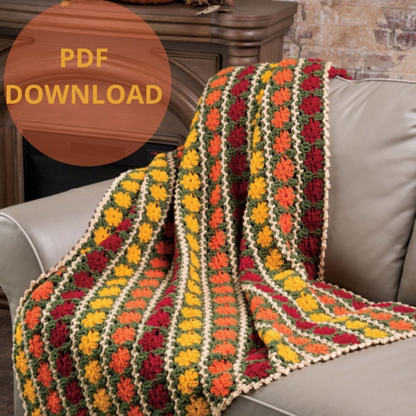 Autumn, Fall Marigolds Throw Crochet Pattern PDF • Flowers, Rug, Afghan, Tapestry, Wall Decor • 48 x 63" • PDF Instant Download