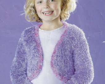 Girls Bolero Knitting Pattern PDF, 4 to 11 years, Childs Cape, Shrug, Top, Vintage Pattern, Wendy Jazz Yarn, 5082, Instant Download