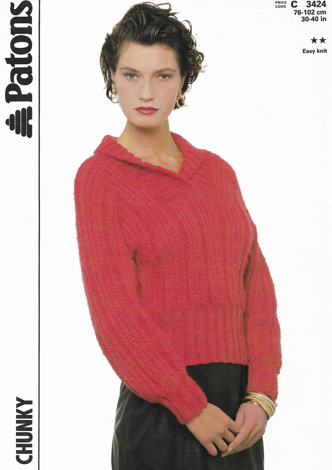 Womens Shawl Collar Sweater Knitting Pattern Ladies Jumper 3040 PDF