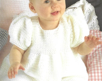 Babies Dress, Jacket and Hat • Crochet Pattern for Newborn Baby to 2 years •  PDF Instant Download • Sirdar 4 Ply  / 181D