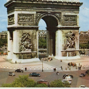 Vintage Postcard, L'Arc de Triomphe, Paris, France, 1971 Used Antique French Postcard