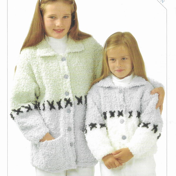 Childrens Jacket Knitting Pattern, PDF, 22-30", 1 to 10 years, Easy Knit, Sirdar Snowflake, 4064
