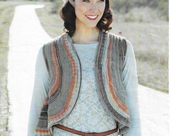 Chaqueta Bolero para mujer, Patrón de punto de chaleco, PDF, 32-42", Encogimiento de hombros para niñas, Cárdigan, Descarga PDF, Vintage Sirdar DK, Light Worsted 9649