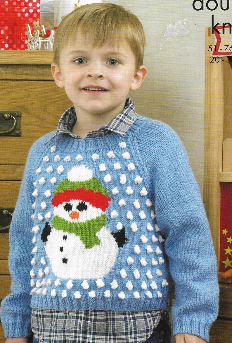 Childrens PDF Knitting Pattern Boys Girls Christmas Jumpers Etsy UK