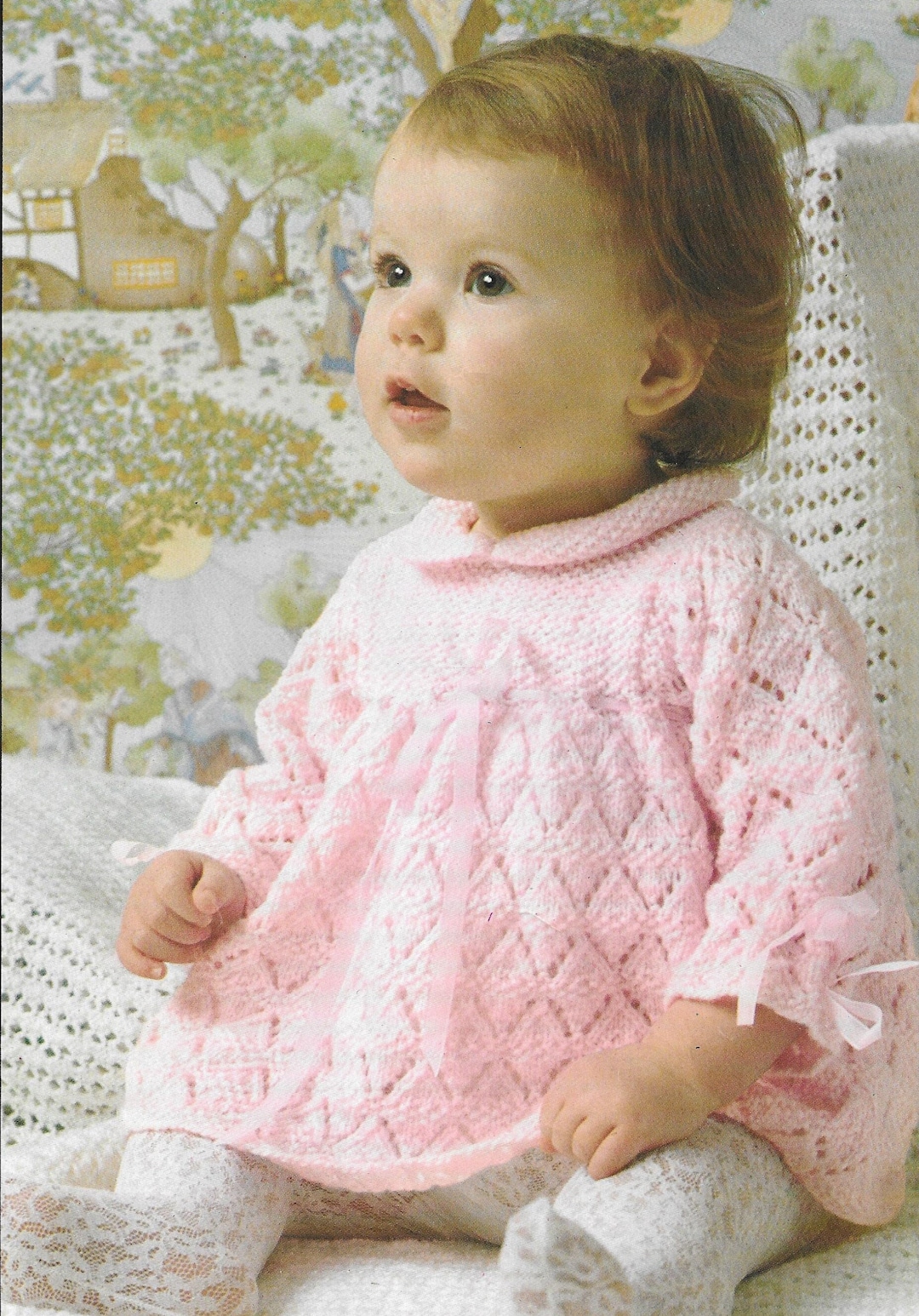 Babies Lacy Dress Knitting Pattern PDF 1618 Baby Etsy