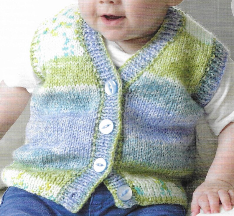 Babies Waistcoats & Slipovers PDF Knitting Pattern Boys Etsy UK