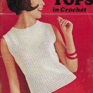 Ladies Sleeveless Blouse with Scooped Neck Vintage Crochet Pattern • 33-40" • PDF Instant Download • Coats Mercer-Crochet No.20