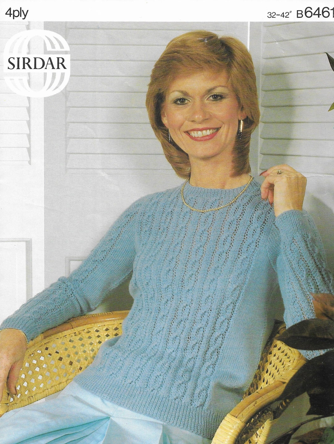 Womens Sweater Vintage Knitting Pattern 3242 Etsy