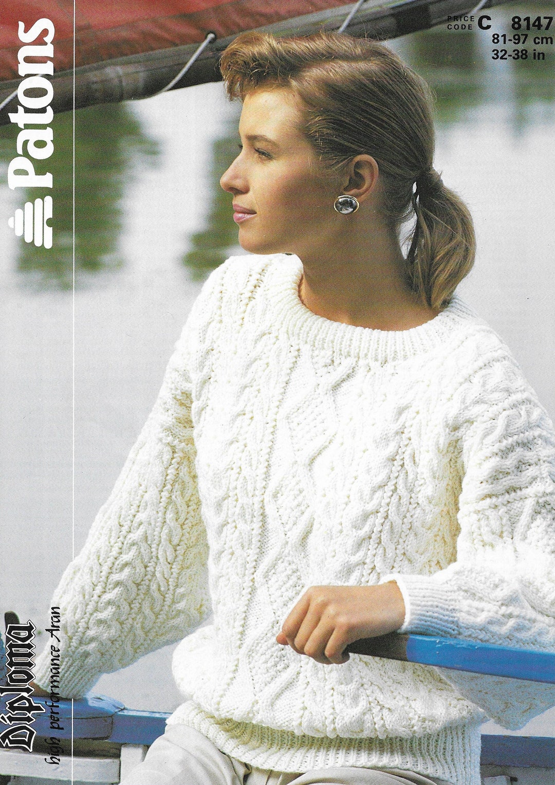 Knitting Pattern for Ladies Dolman Style Aran Sweater - Etsy