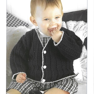 Babies Jackets & Beret Crochet Pattern for Newborn Baby to 6 years, V Neck Jacket/Jacket with Collar • PDF • Sirdar Snuggly DK Light Worsted