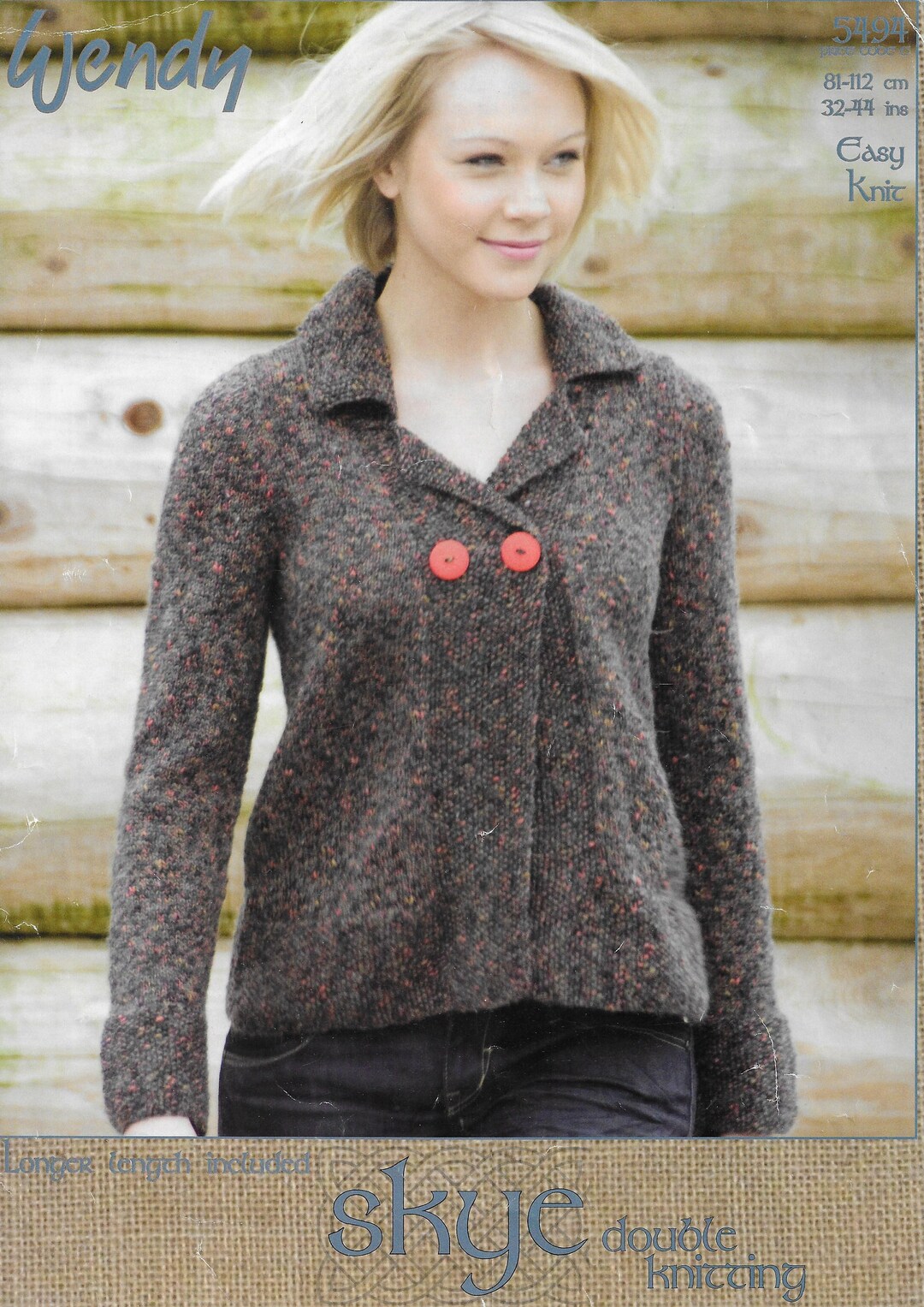 Womens Jacket Knitting Pattern, PDF, Long & Short, Easy Knit, Two