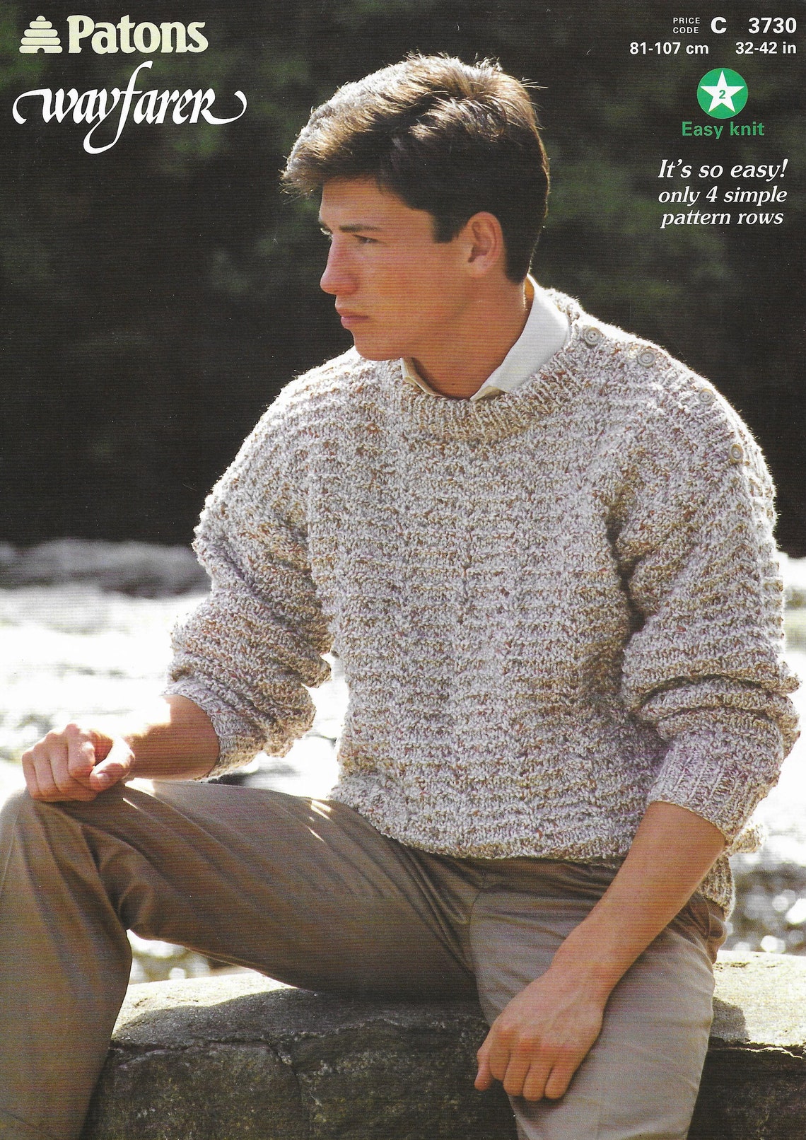Mens Easy Knit Sweater PDF Knitting Pattern 3242 Etsy UK