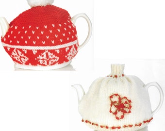 Christmas Tea Cosies Knitting Patterns • Two Festive Teapot Covers • PDF Download • Wendy Merino DK & Peter Pan DK