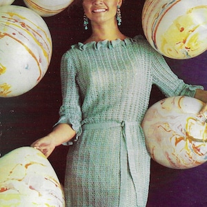 Ladies Sheath Dress Vintage Crochet Pattern from the 1960&#39;s • Sizes 34-40&quot; • PDF Instant Download • Sixties Mini Dress