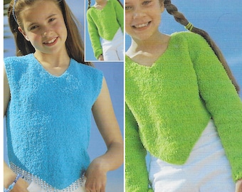 Sweater & Top Knitting Pattern PDF, Childrens, Kids Jumper, Sleeveless Top, 22-32", 1-12 yrs Sirdar Snowflake DK, Light Worsted, 8 Ply, 4231