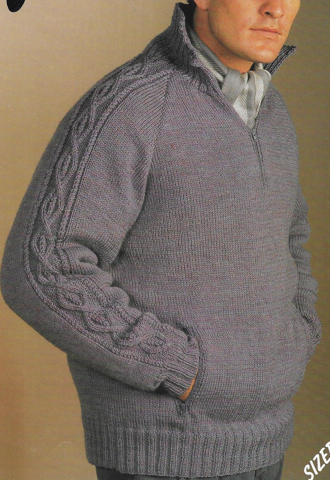 Mens Zipped Sweater Knitting Pattern Outsize Larger Plus - Etsy UK
