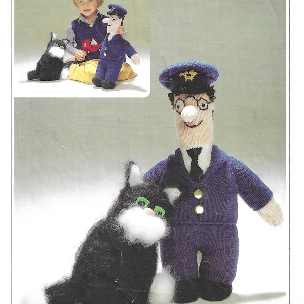 Postman Pat & Jess the Cat Knitting Pattern Vintage • Knitted Soft Toys • Wendy DK and Mohair  • PDF Instant Download / 155