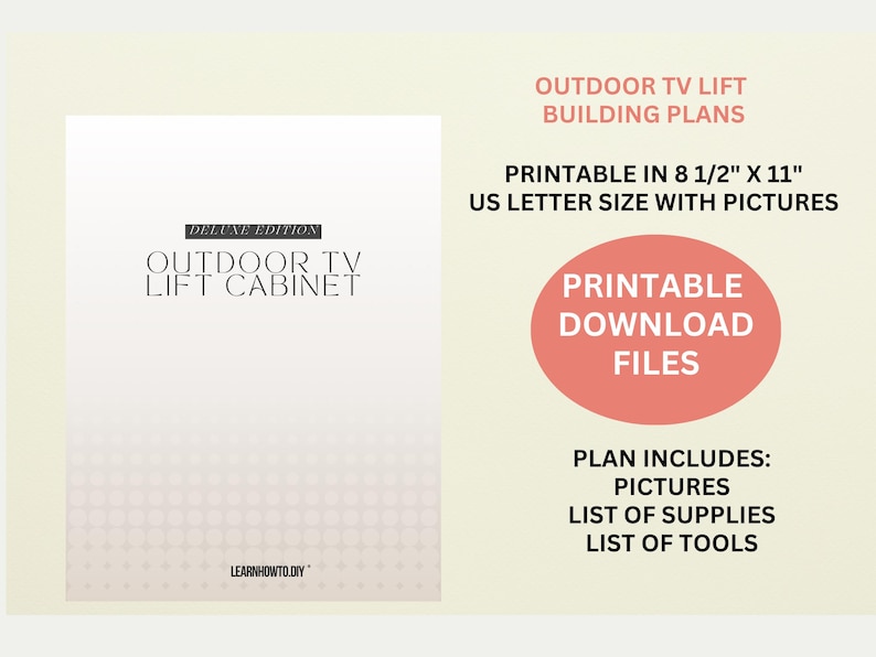 DIY Outdoor TV Console Woodworking Plans, TV Lift Cabinet (pdf) image 8