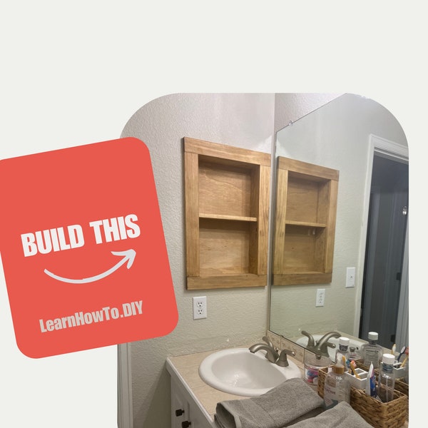 Step by Step Guide to Replace Medicine Cabinet with Wooden Shelf. Woodworking Projects Tutorial on How to Build a Wooden Shelf for Bathroom