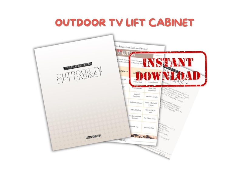 DIY Outdoor TV Console Woodworking Plans, TV Lift Cabinet (pdf) image 7