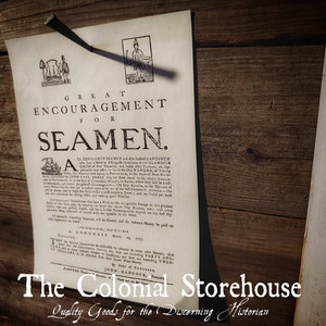 1777 Great Encouragement for Seamen Broadside