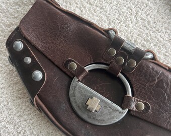 RARE Diesel Vintage Archive Medieval Buckle Brown Leather RARE Diesel Vintage Archive Medieval Buckle Brown Leather