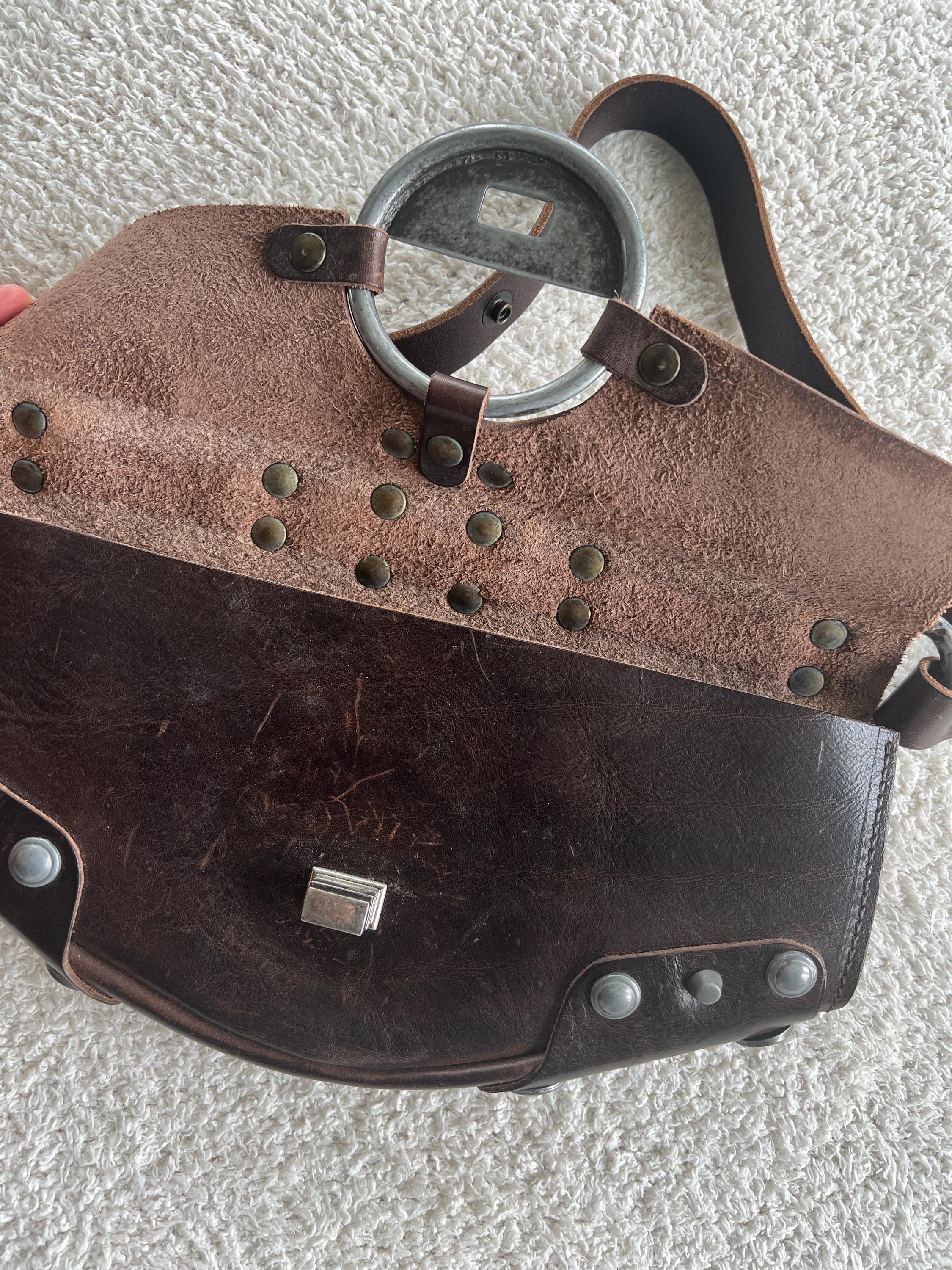 RARE Diesel Vintage Archive Medieval Buckle Brown Leather RARE Diesel Vintage Archive Medieval Buckle Brown Leather