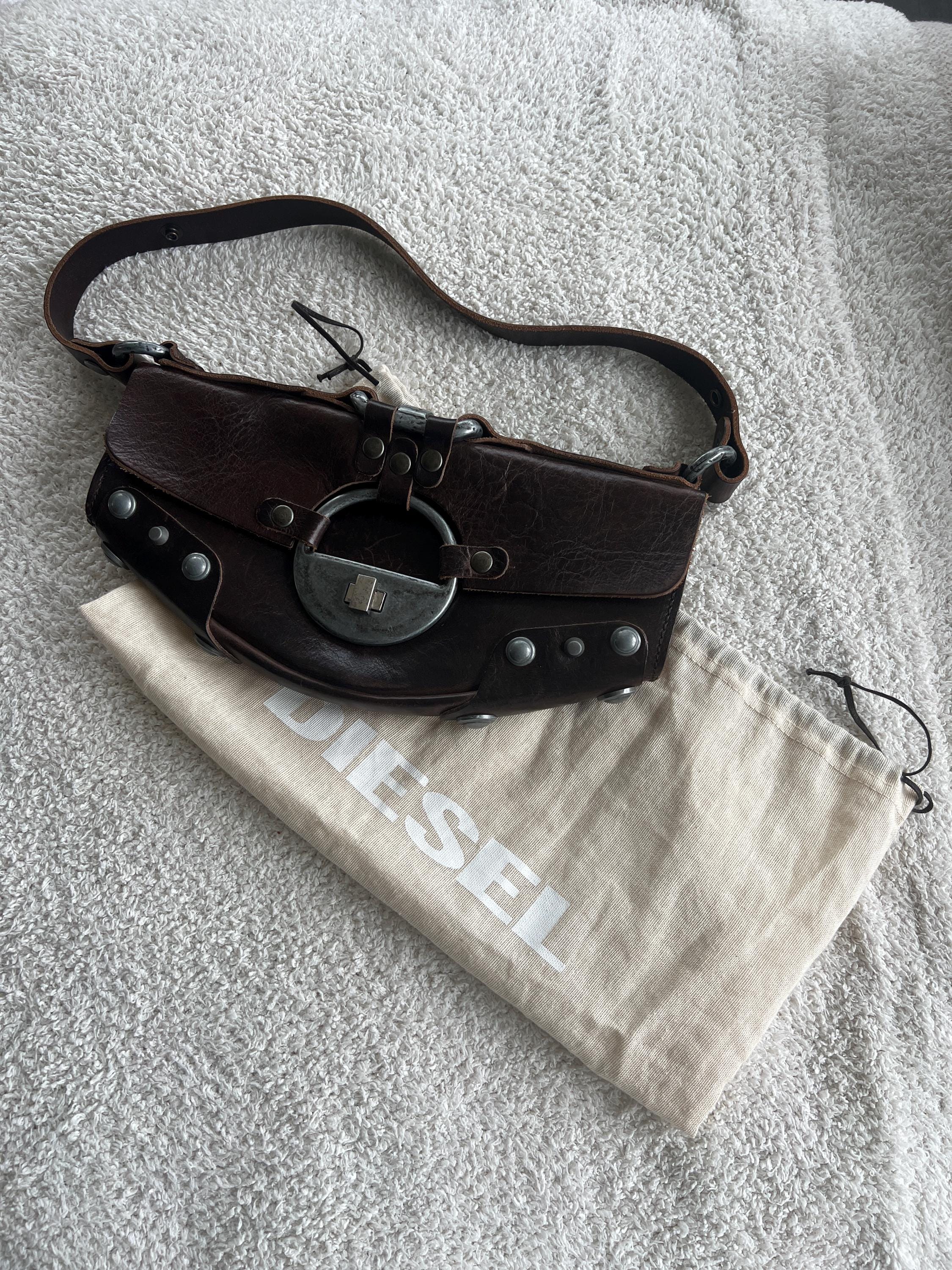 RARE Diesel Vintage Archive Medieval Buckle Brown Leather RARE Diesel Vintage Archive Medieval Buckle Brown Leather