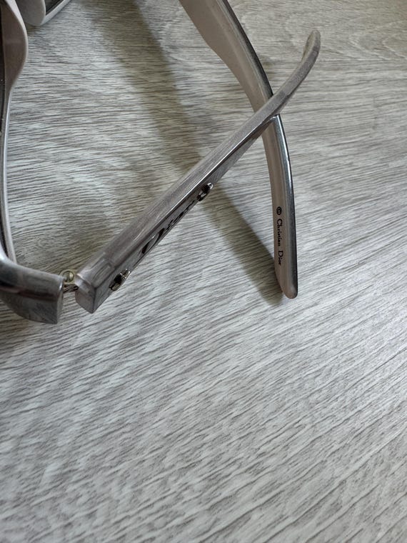 Vintage Dior Sunglasses – Gray Rectangular Wrapar… - image 4