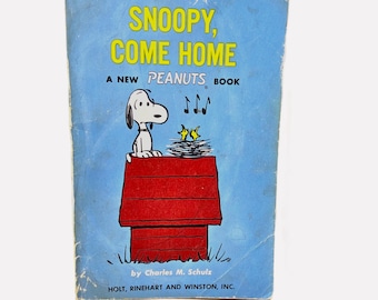 Vtg Peanuts Book ~ Snoopy Come Home, Charlie Brown by Charles M. Shulz 1964 ~ Softcover
