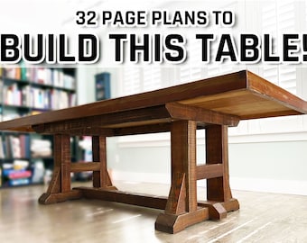 Kitchen Table Premium Plans - Farmhouse Style - 32 Pages Step by Step (PDF)
