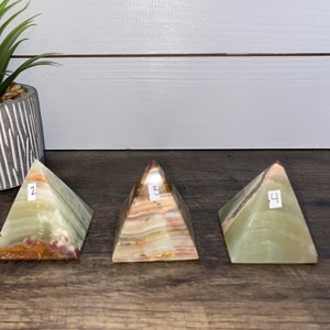 green onyx pyramid banded calcite gemstone crystal chakra witchy alter items spiritual boho